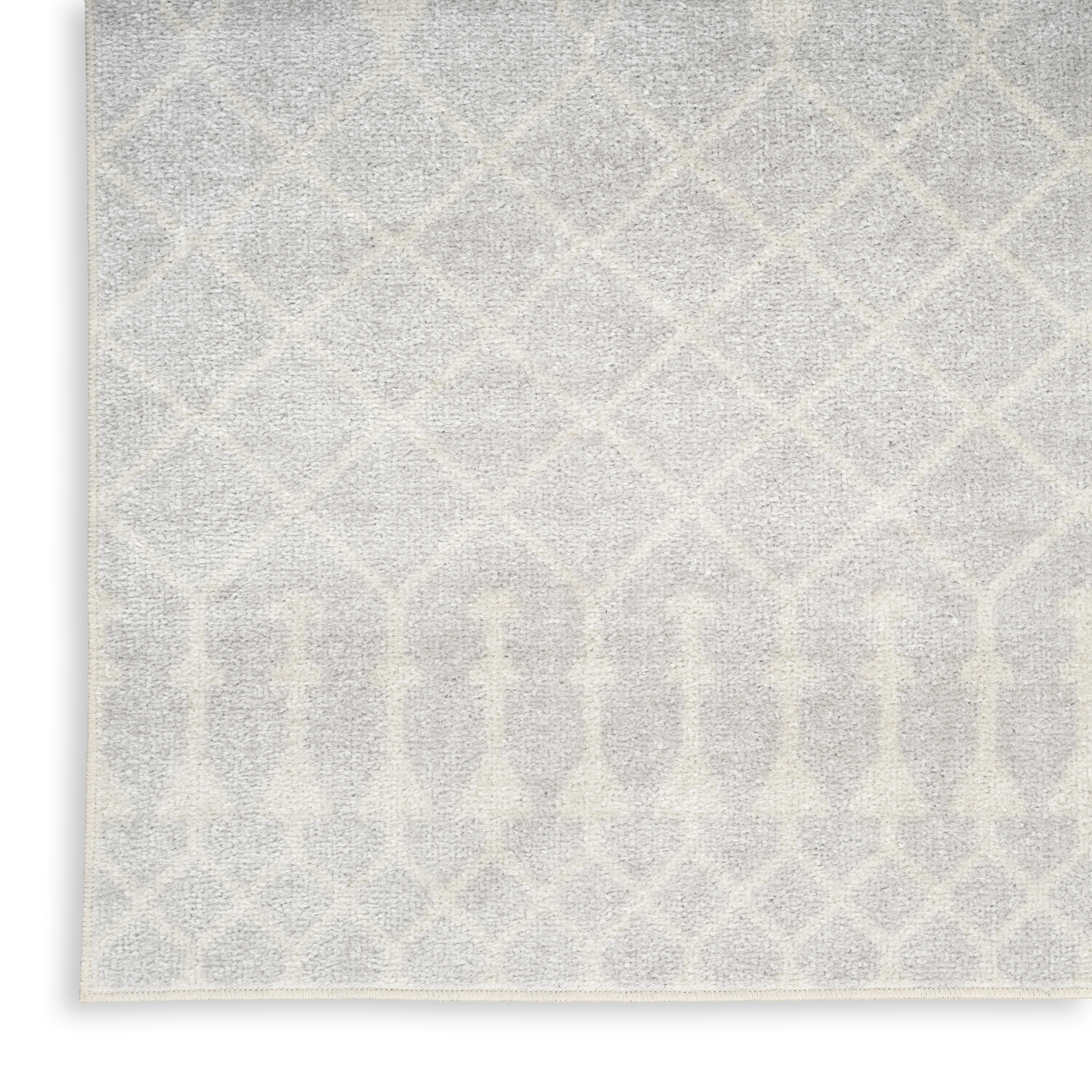 Nourison Astra Machine Washable 2'2" x 12' Grey Bohemian Indoor Rug