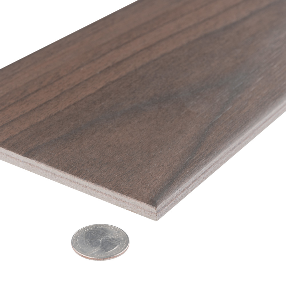 Mt Royale Walnut 6 in. x 35-1/2 in. Porcelain Floor and Wall Tile