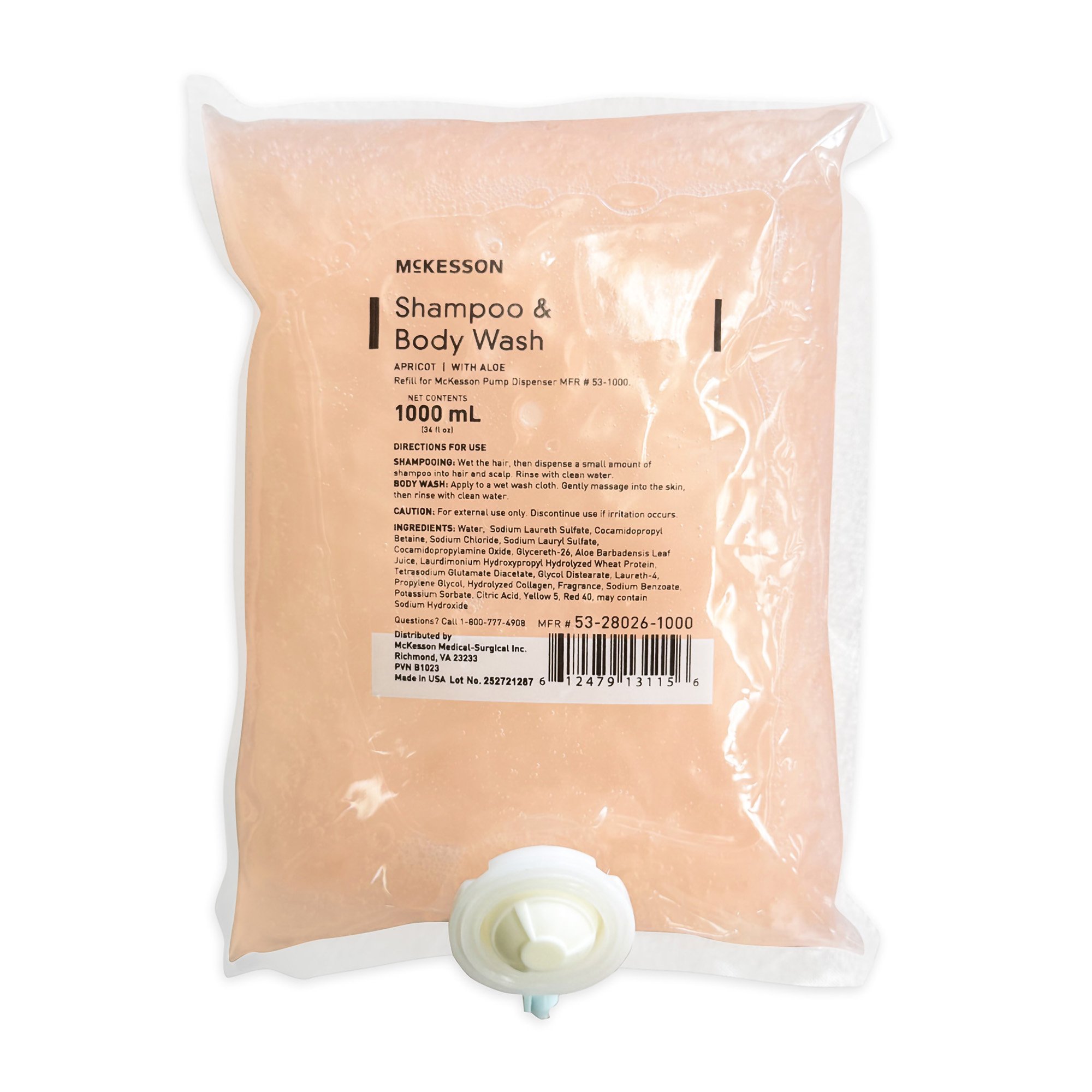 McKesson Shampoo and Body Wash, 1000 mL Dispenser Refill Bag