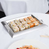 Small rectangular stainless steel serving tray