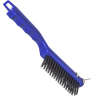 Carlisle, Sparta, 5.5in, Scratch Brush and Scraper, Steel Bristles, Blue