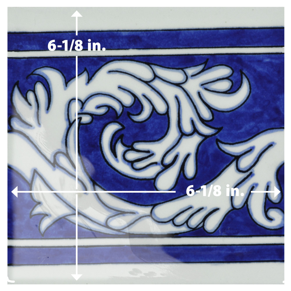 Provincial Deco Marina 6 in. x 6 in. Porcelain Wall Tile