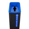 Rubbermaid Commercial, Sustain, Mixed Recycling, 15 gal, Powder-coated Steel, Blue, Rectangle, Receptacle