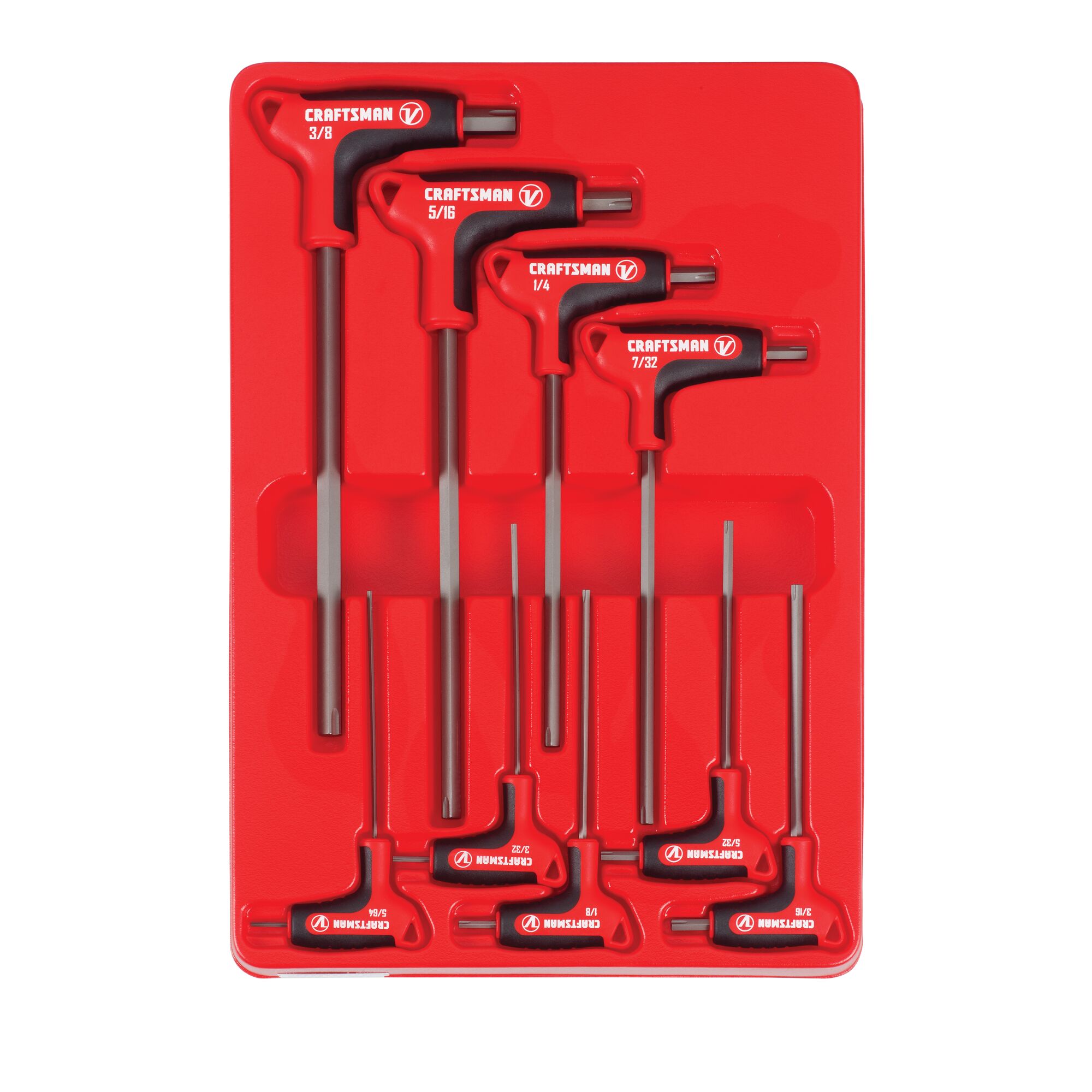 V series 9 piece x tract technologytm s a e t handle set in plastic packaging.