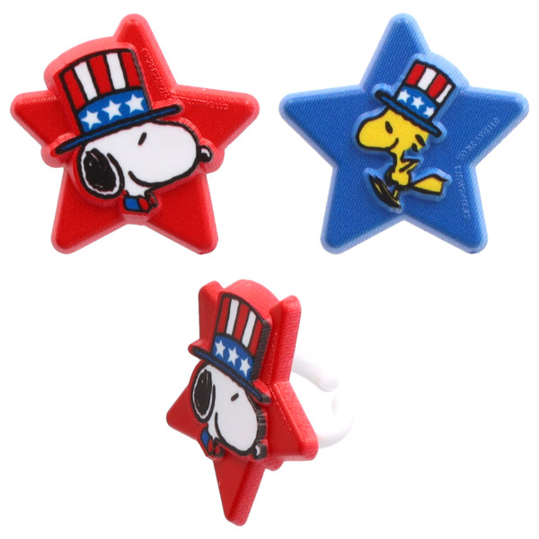 Peanuts® Snoopy® and Woodstock® Patriotic Cupcake Rings