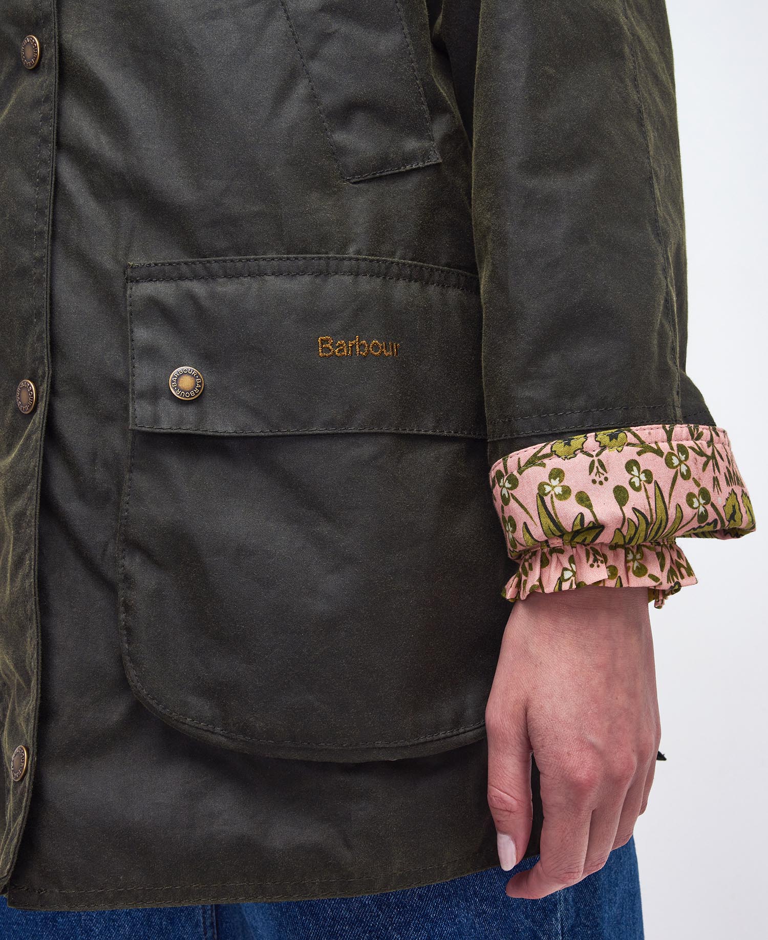 Barbour x William Morris Gallery Shelton Waxed Jacket image number 7