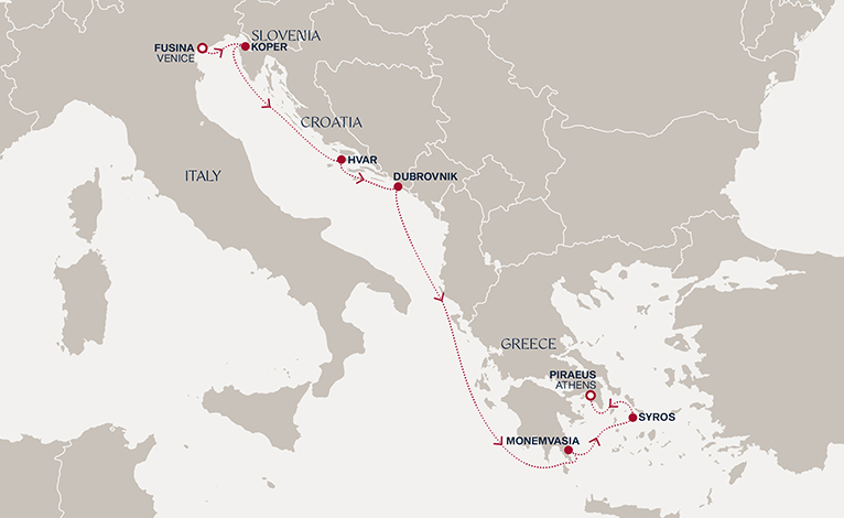 Itinerary map