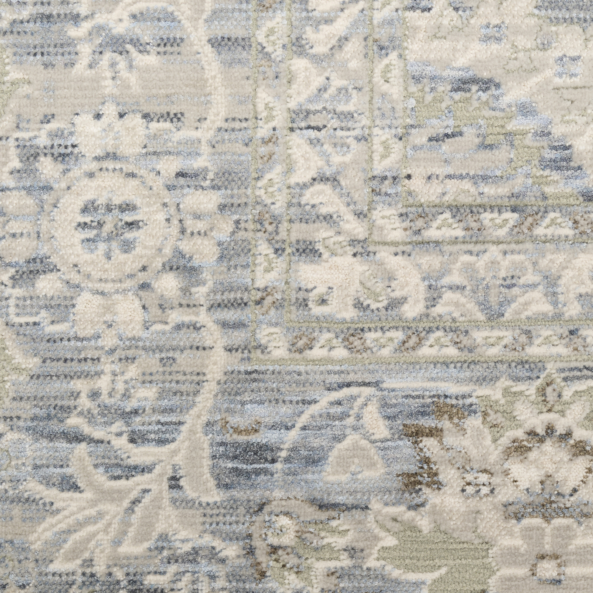 Nourison Soft Mist 9' x 12' Light Blue Vintage Indoor Rug