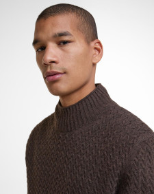 Stonesand Funnel-Neck Jumper Dark Oak