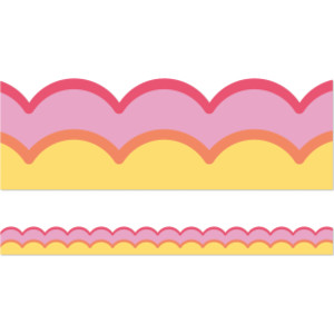 Happily Ever Elementary Retro Remix Warm Waves Scalloped Bulletin Board Borders, 39 Feet