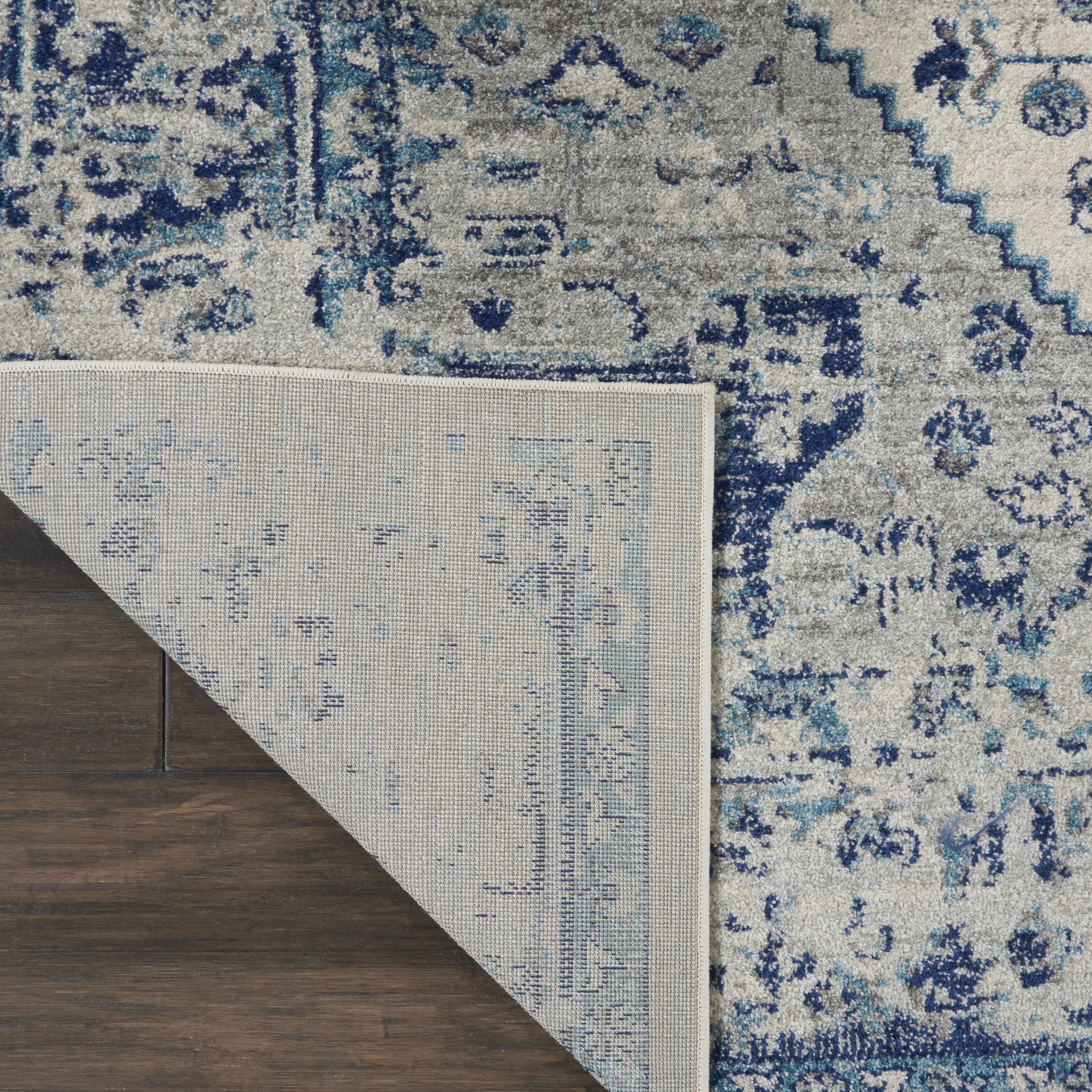 Nourison Tranquil 2'3" x 7'3" Ivory Light Blue Vintage Indoor Rug