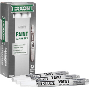Medium Tip Paint Markers, White, 12 Count