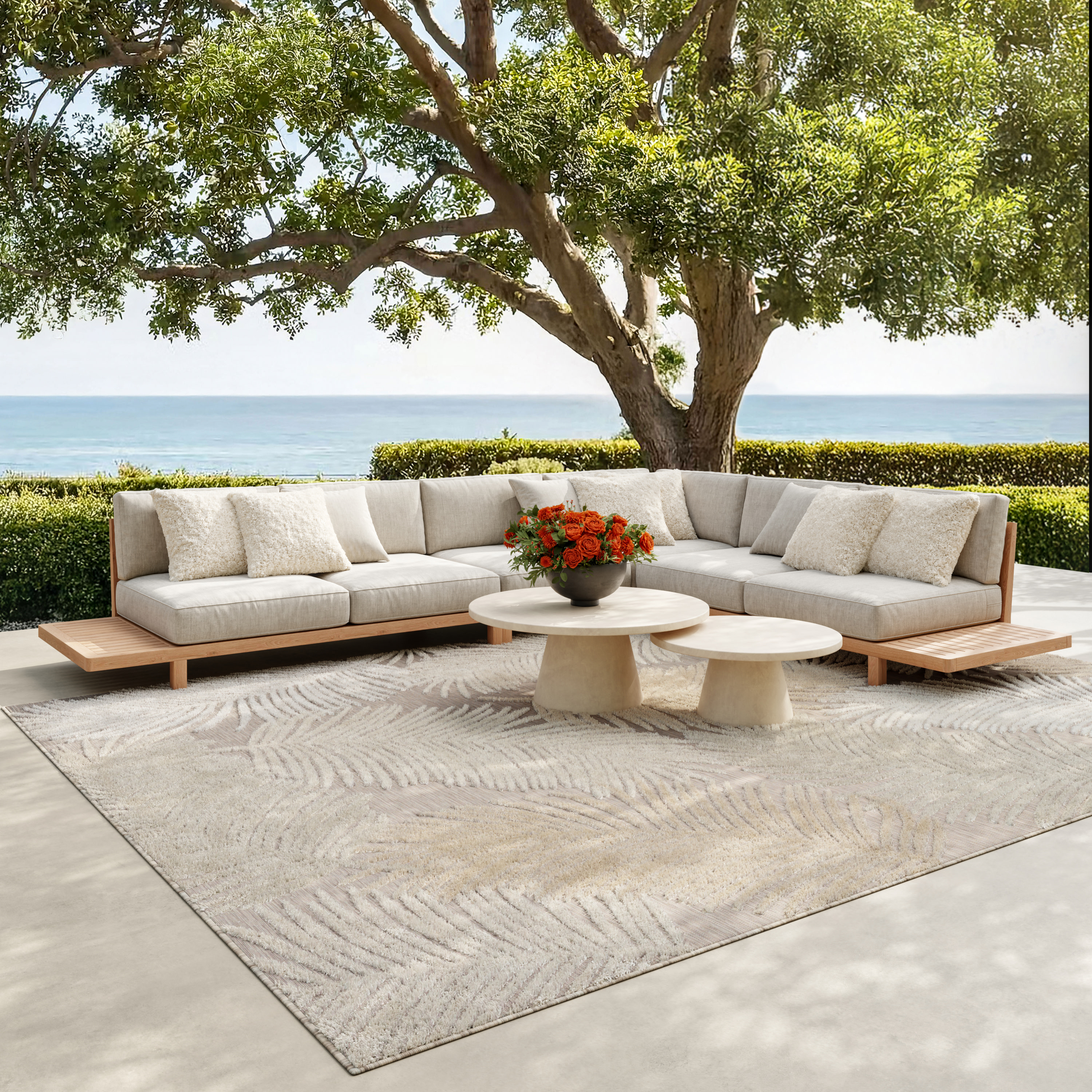 Nourison Suncoast 9' x 12' Beige Tropical Rug