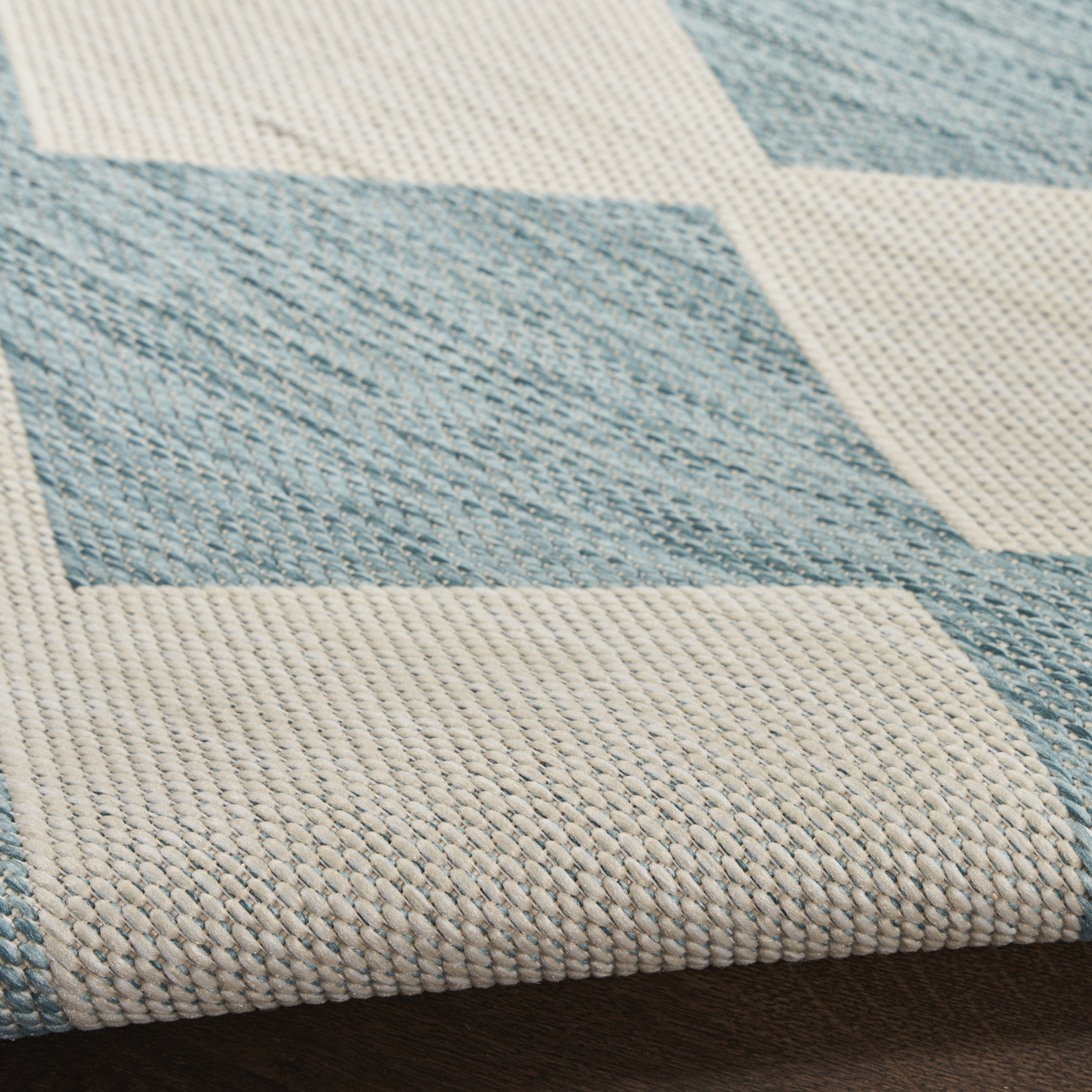Nourison Positano 2'2" x 12' Aqua Modern Rug