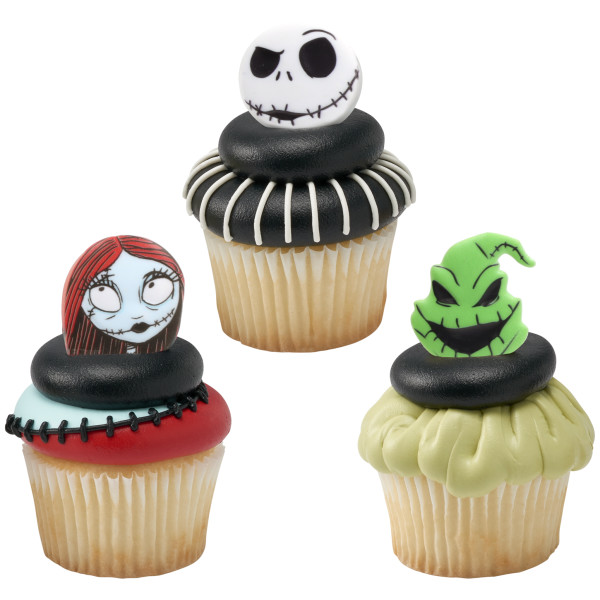 Disney Tim Burton's The Nightmare Before Christmas Jack Skellington, Sally, and Oogie Boogie
 Cupcake Rings
