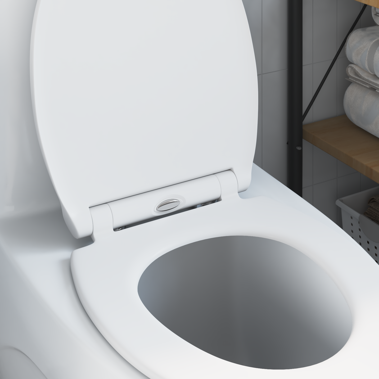 vidaXL Toilettensitz Weiß 45,5 x 37,5 x 3,8 cm Duroplast – Bild 4