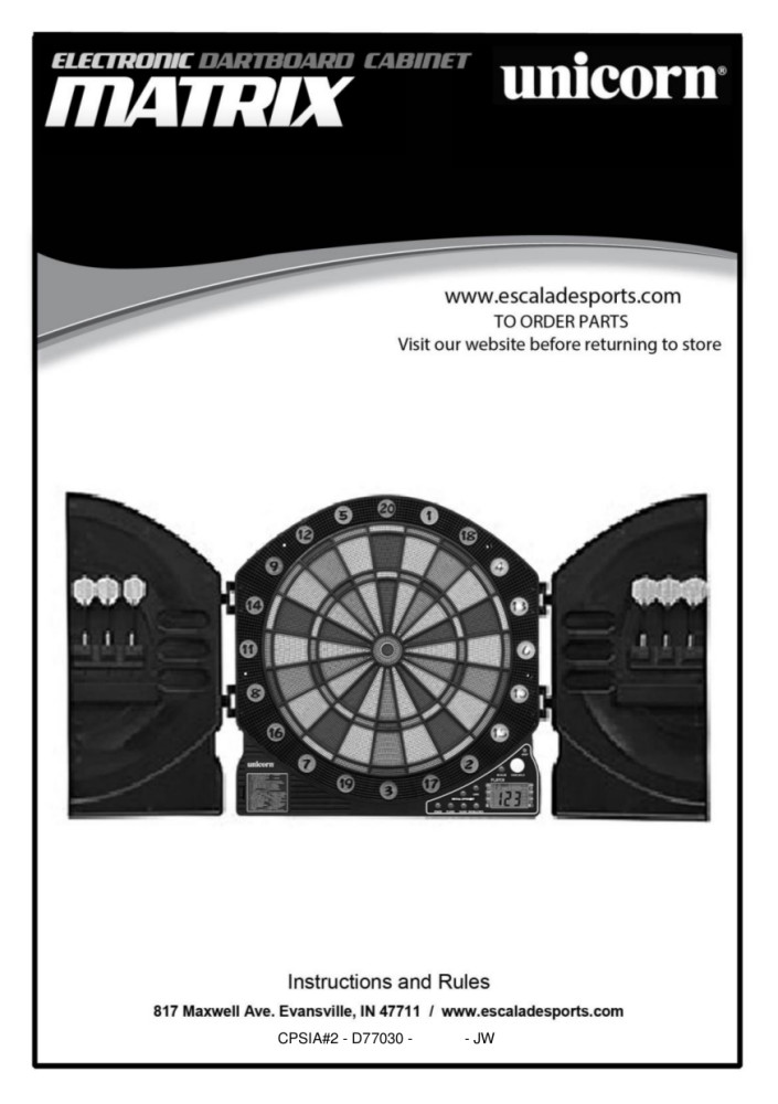 unicorn matrix electronic dartboard