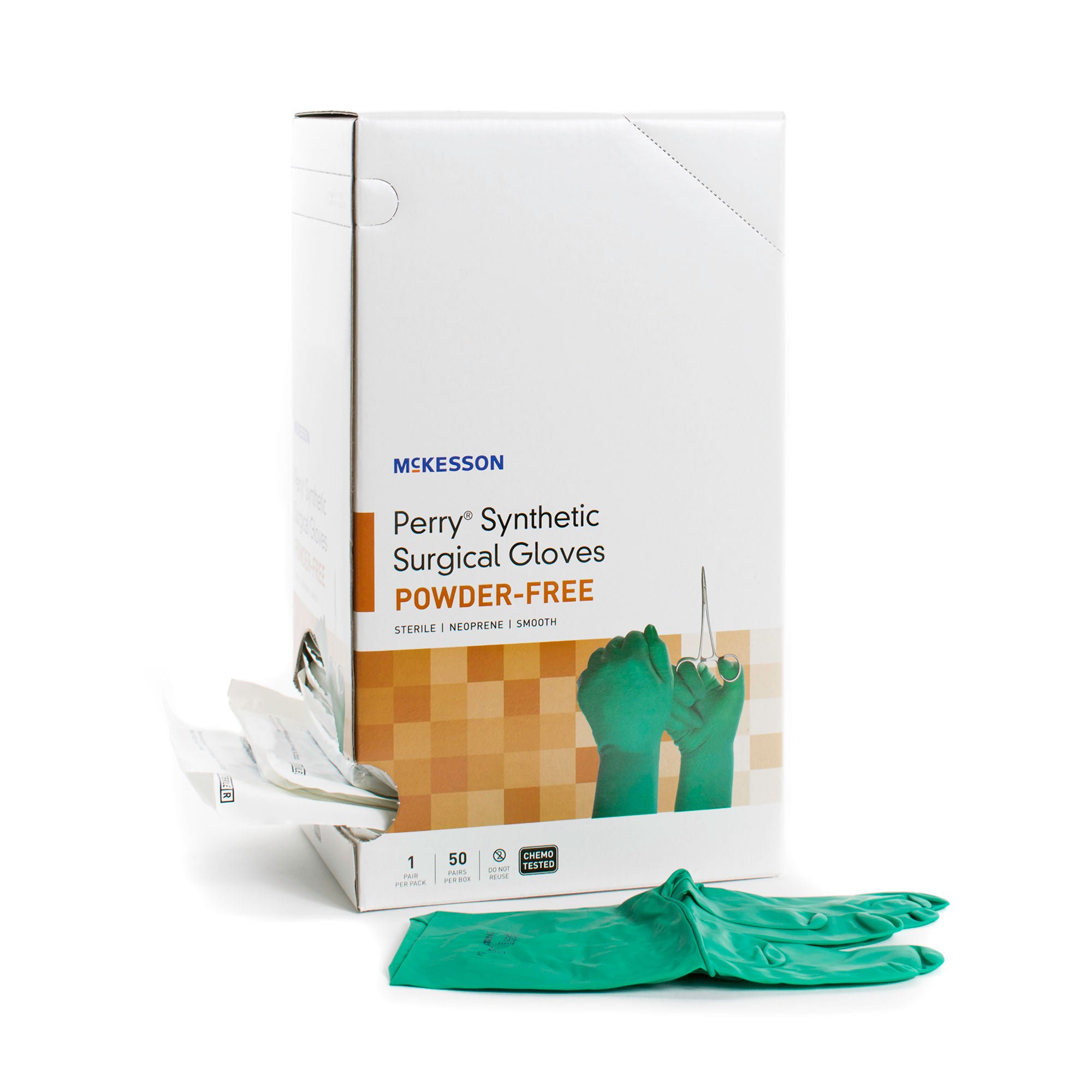 McKesson Perry® Performance Plus Polychloroprene Surgical Glove, Size 5.5, Green