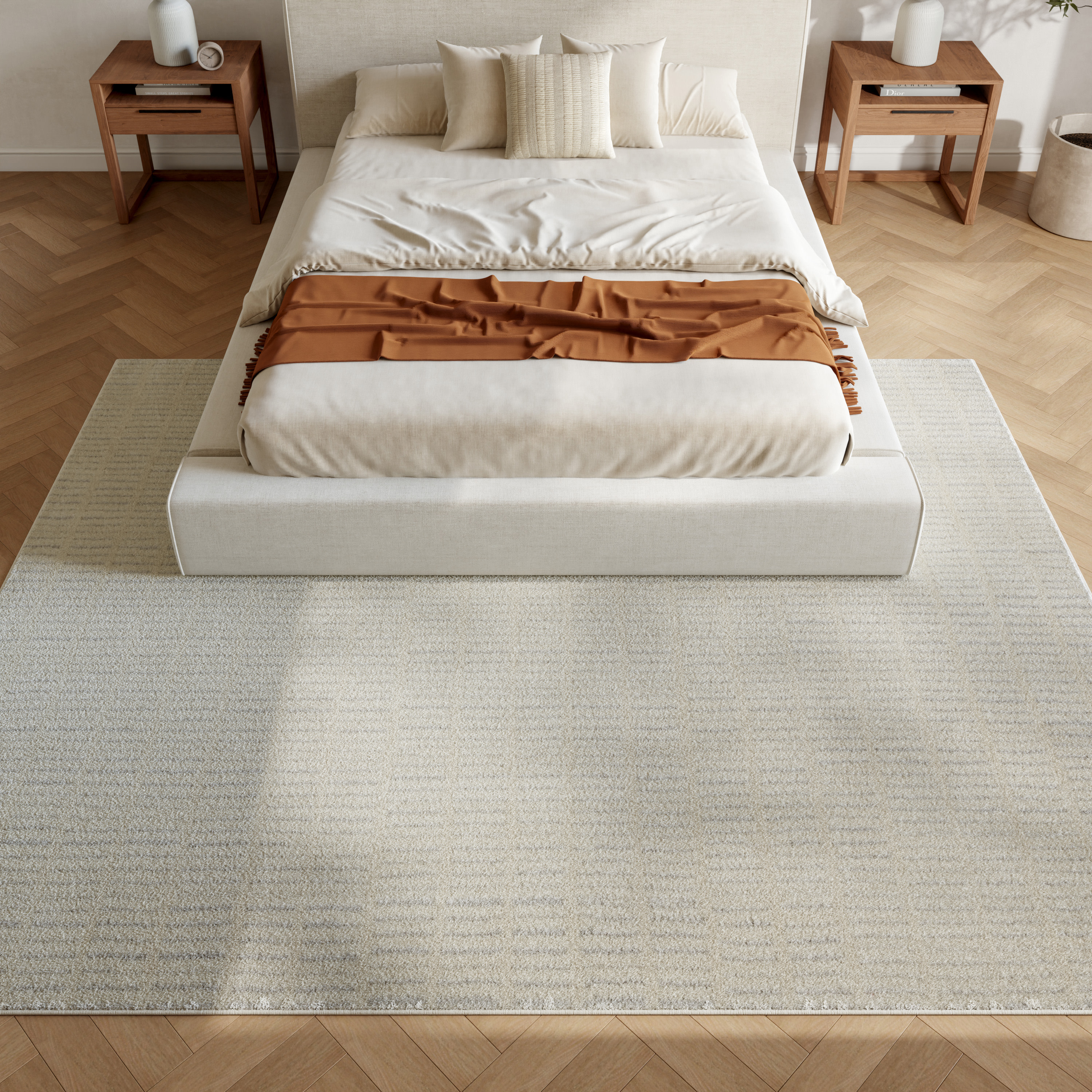 Nourison Modern Comfort 6'7" x 9' Ivory Grey Scandinavian Indoor Rug