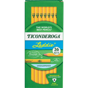 Laddie&reg; Tri-Write Intermediate Size No. 2 Pencils without Eraser, Box of 36