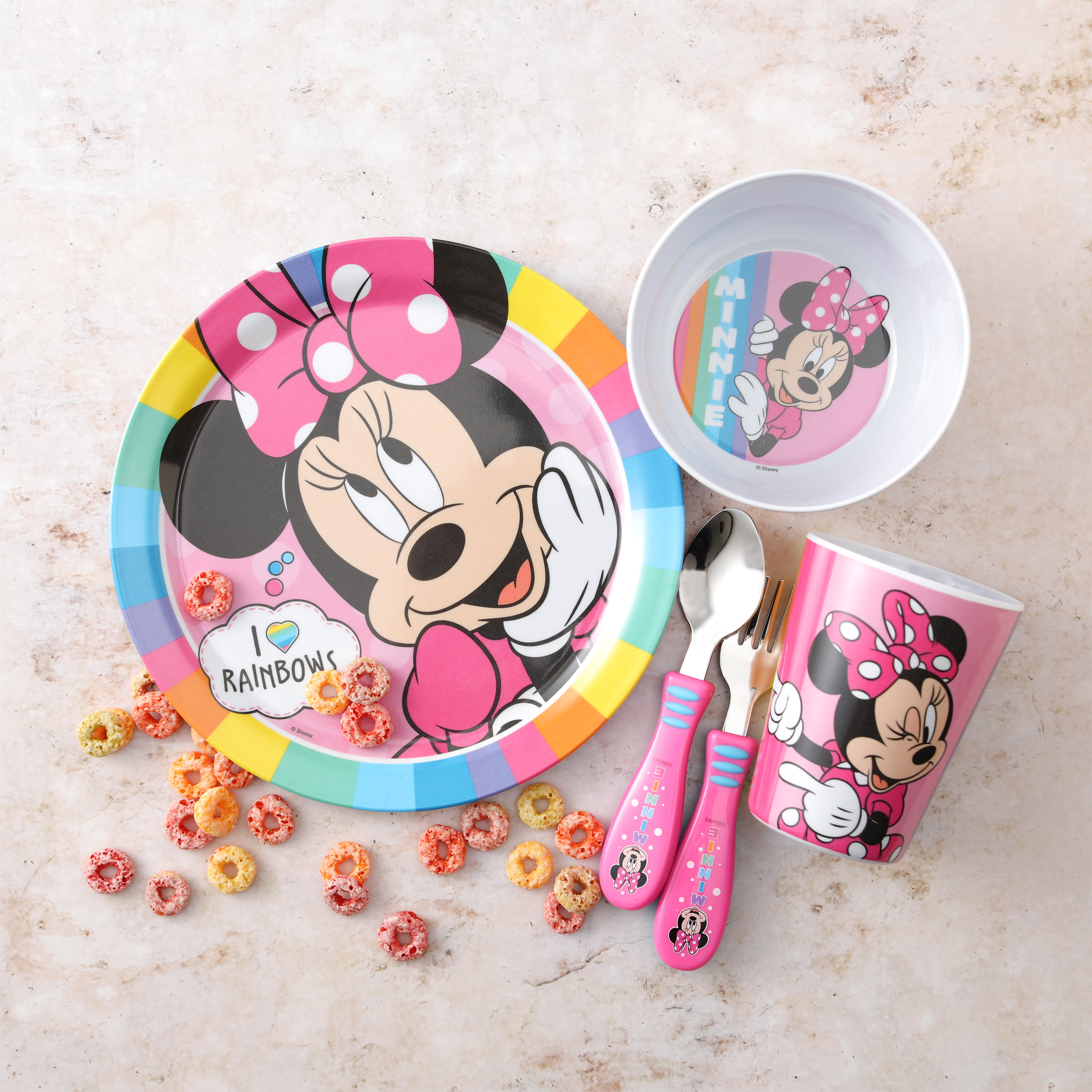Disney Plate, Bowl, Tumbler, Water Bottle and Flatware Set for Kids, Minnie Mouse, 5-piece set slideshow image 6