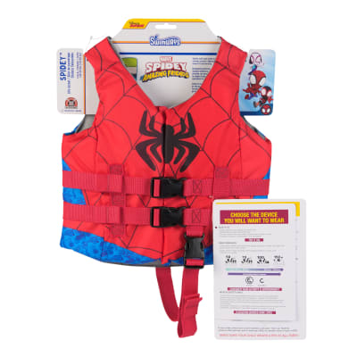 SwimWays Marvel Swim Trainer Life Jacket, US Coast Guard Approved Life Vest Kids Swim Vest, Pool Floats & Life Jackets for Kids 33-55 lbs, Spidey