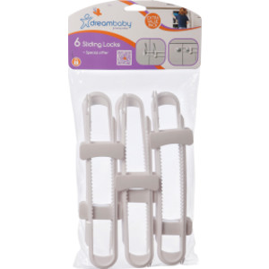 Cabinet Sliding Locks, Pack of 6