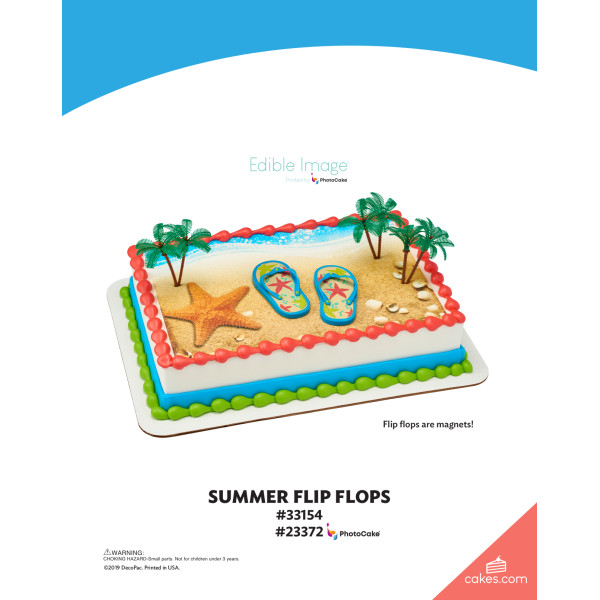 Summer Flip Flops The Magic of Cakes® PhotoCake® Enhanced Background Page