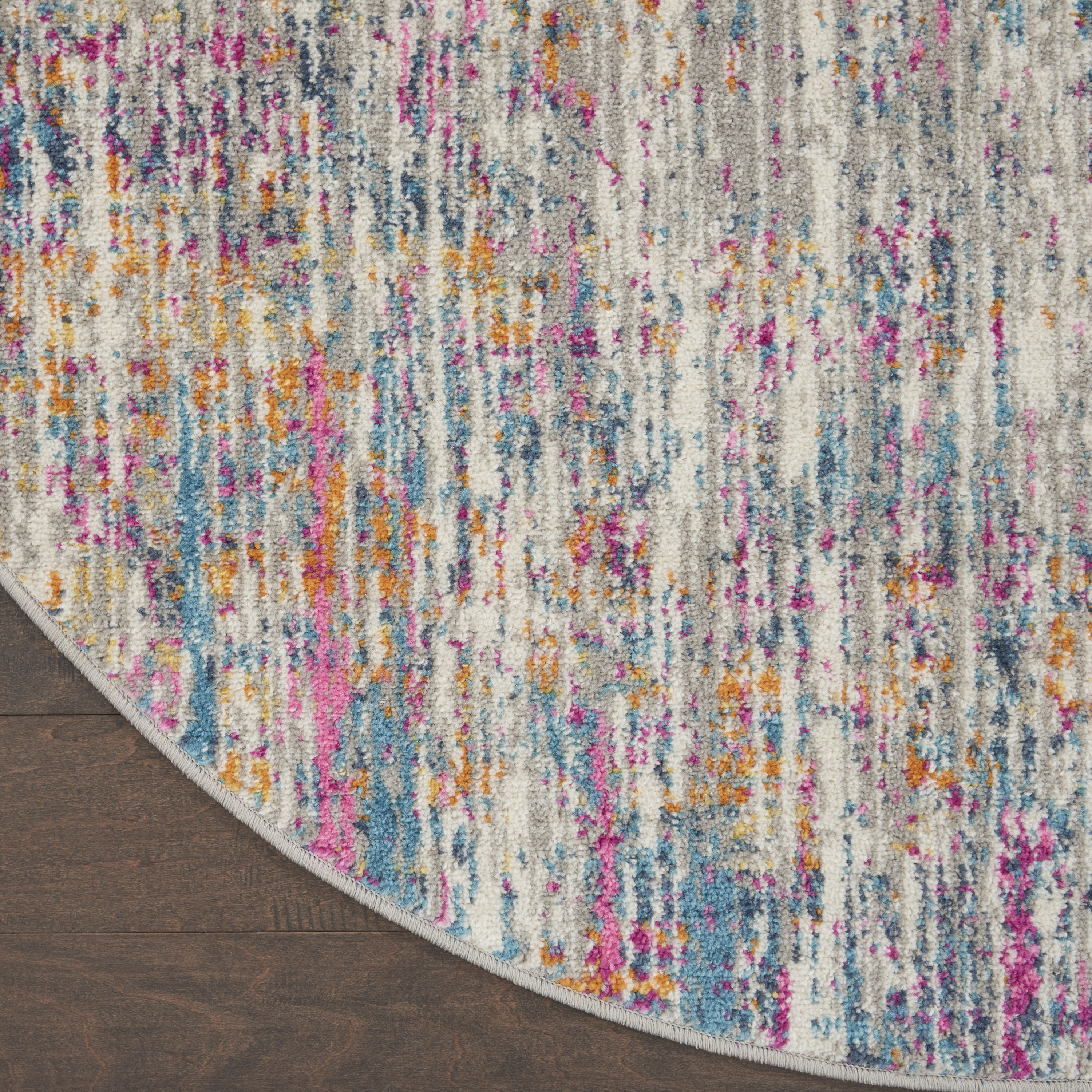Nourison Passion 4' x Round Ivory Multicolor Modern Indoor Rug