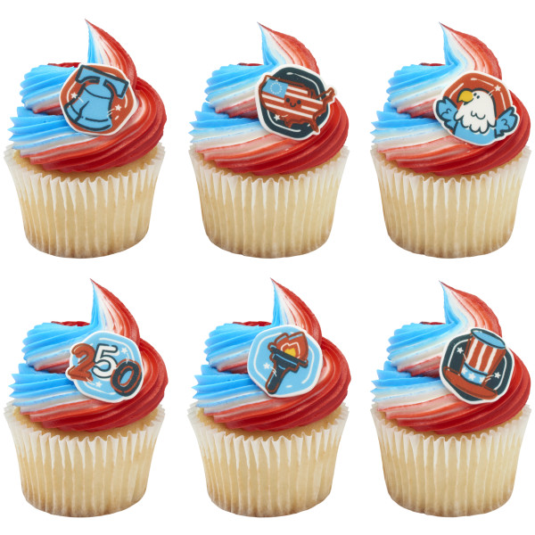 Celebrate America Assortment - Red 3 Free Sweet Décor® Edible Decorations