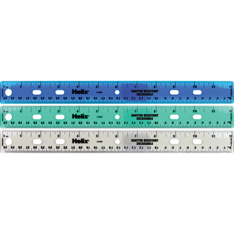 Shatter Resistant Ringbinder Ruler 12" / 30cm