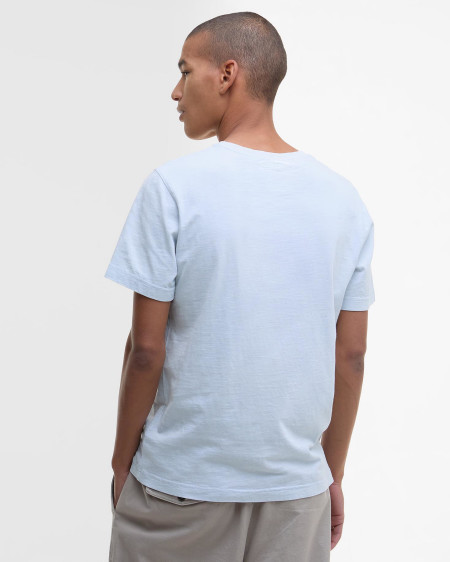 T-shirt con taschino tinta con pigmenti