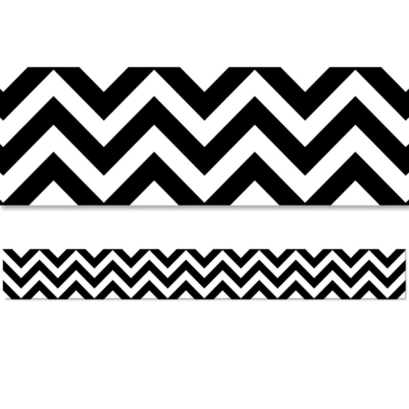 Black Chevron EZ Border, 48 Feet