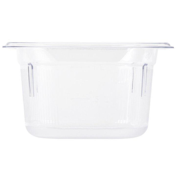 Sixth-size 4-inch-deep Super Pan® clear low-temperature plastic pan