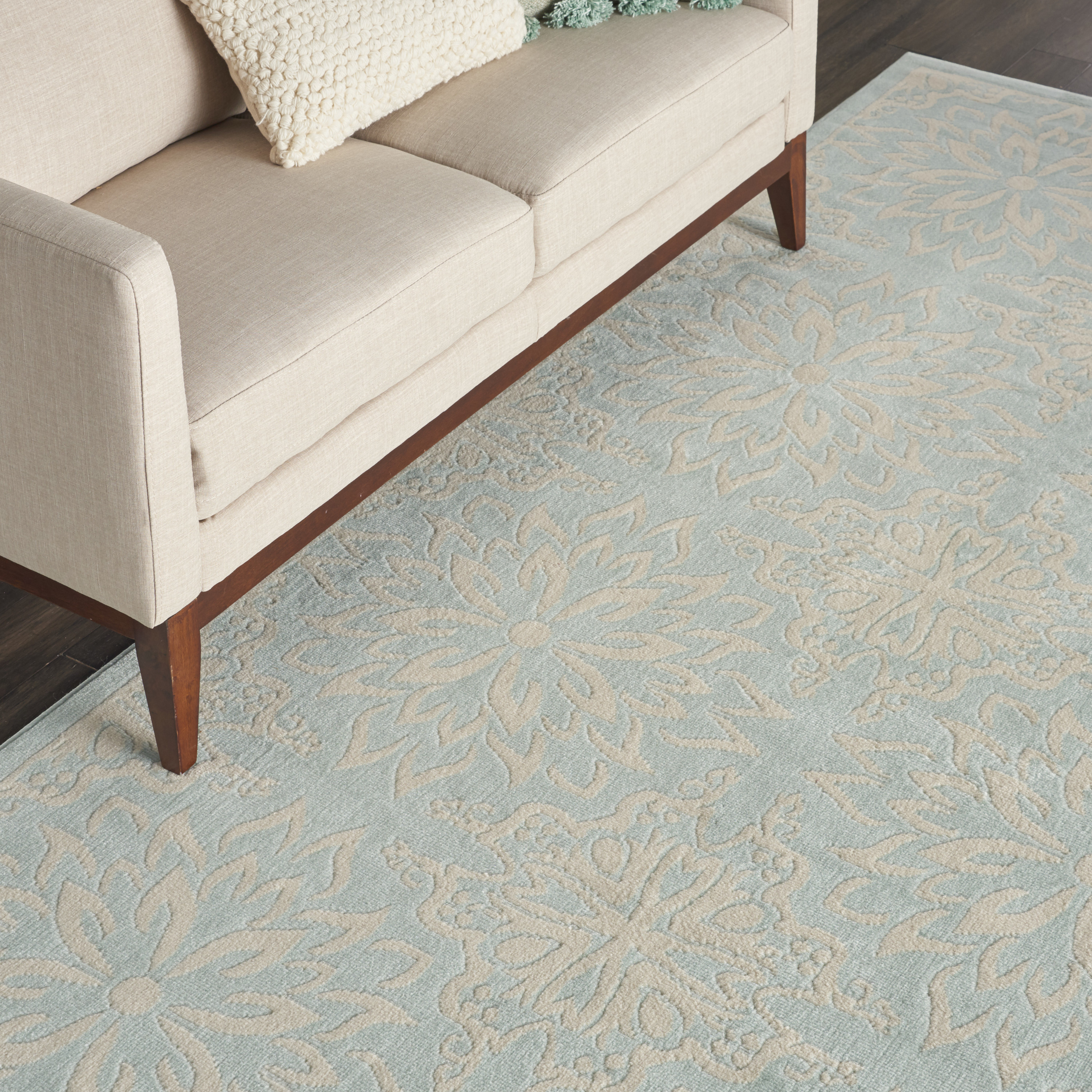Nourison Jubilant 7'10" x 9'10" Ivory Green Farmhouse Indoor Rug