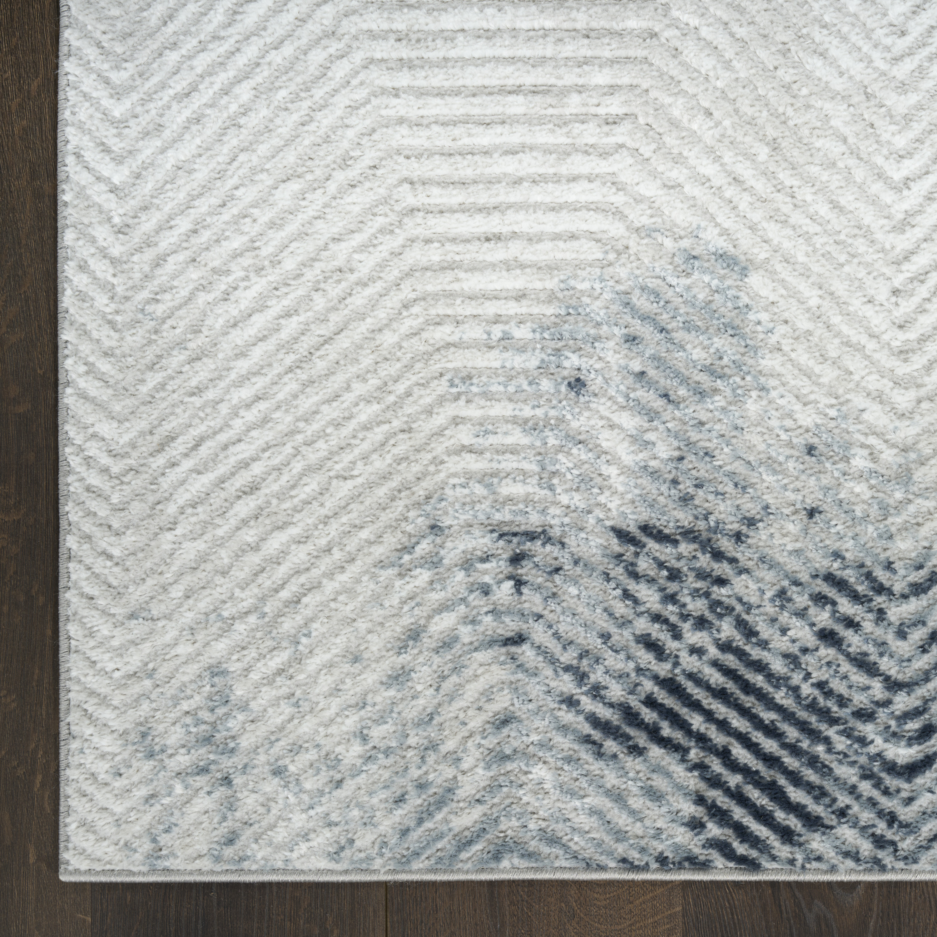 Nourison Dekor 7'10" x 9'10" Grey Navy Modern Indoor Rug