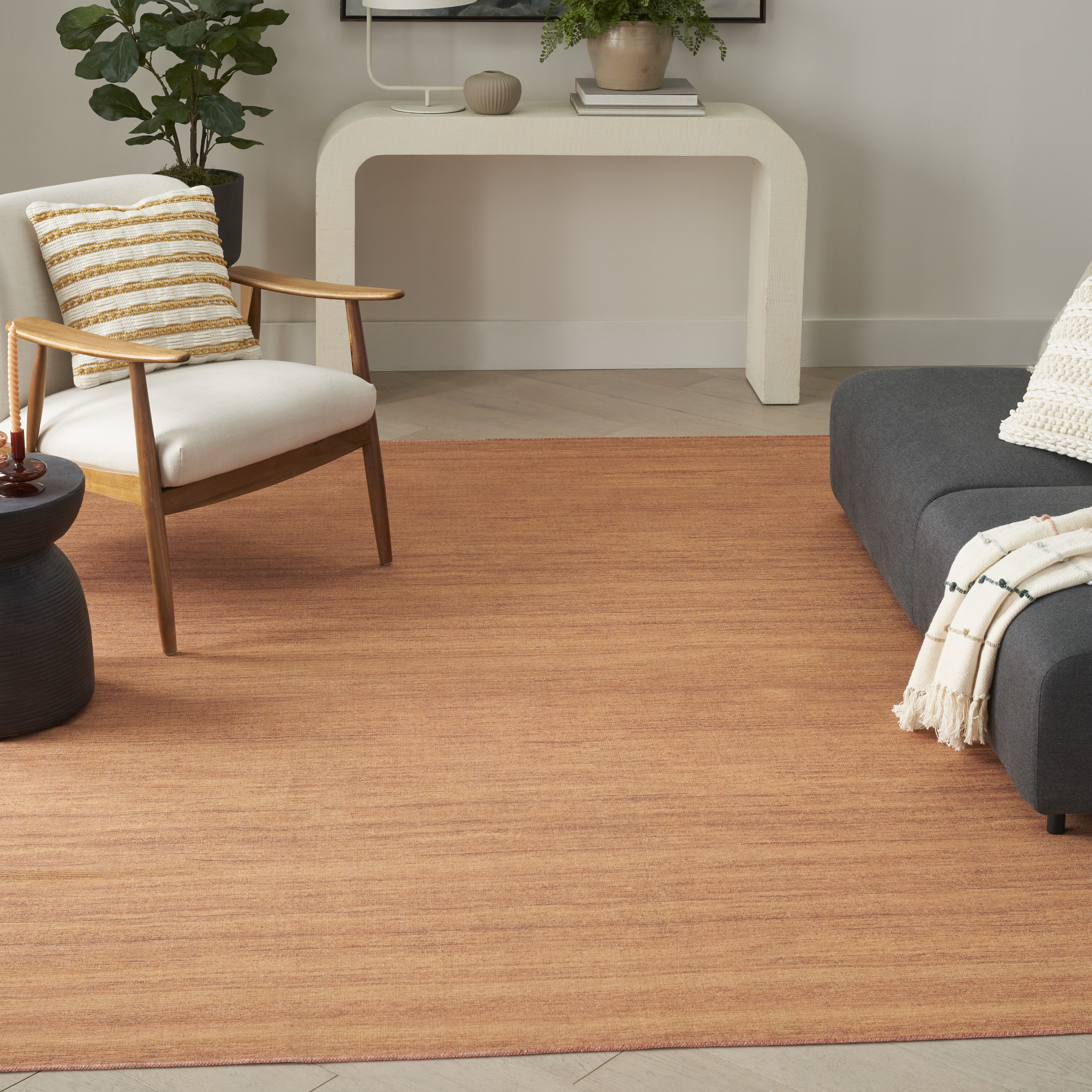 Nourison Washable Essentials 6' x 9' Copper Modern Indoor Rug