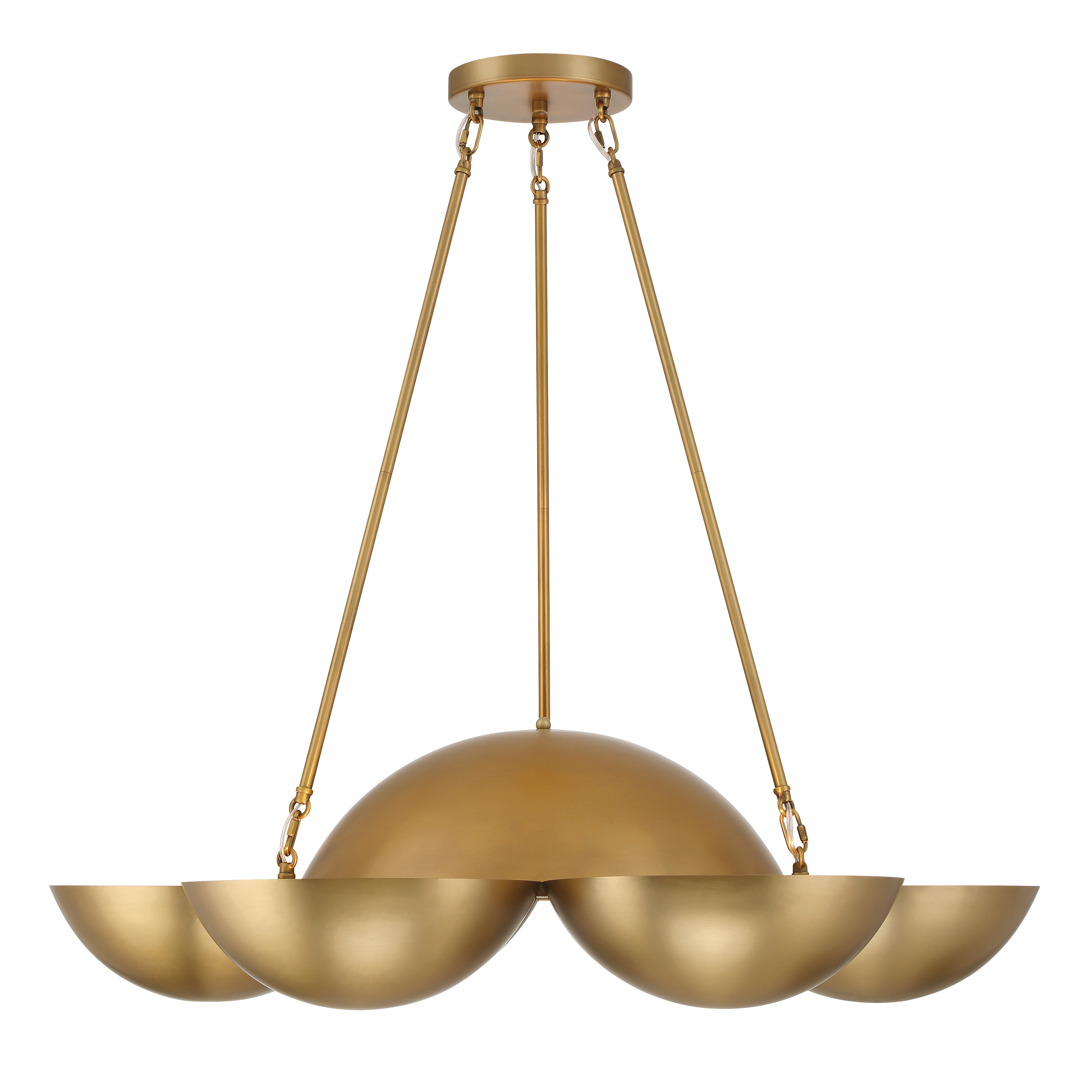 The Ivy Lane 36" chandelier combines modern linear design with the warmth of Legacy Brass finish. Its 6-light configuration provides excellent illumination for large dining areas and kitchen islands while maintaining a sleek profile. - alternate view