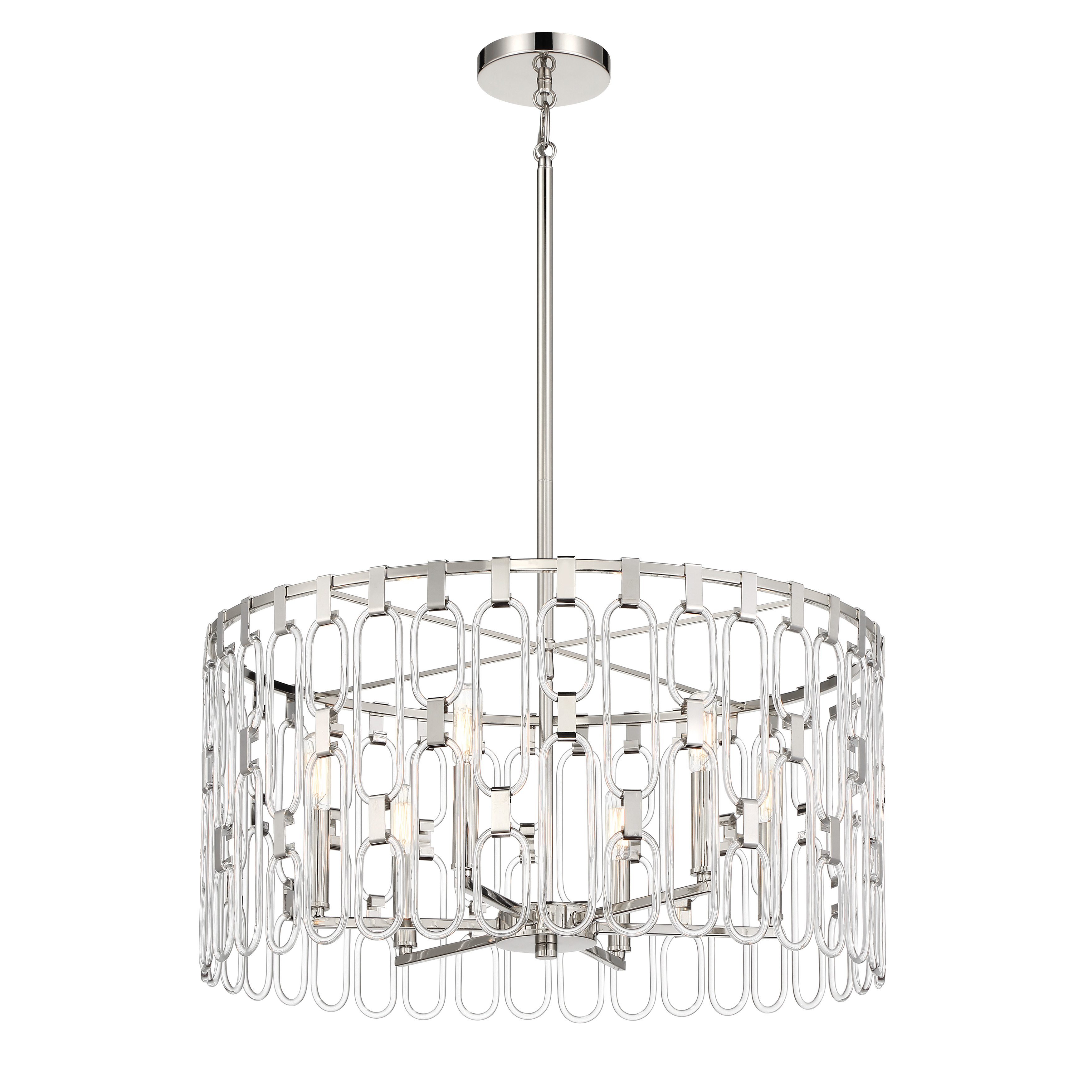 Charming 6-Light Pendant in Polished Nickel - Image 3