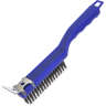 Carlisle, Sparta, 5.5in, Scratch Brush and Scraper, Steel Bristles, Blue