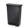 Rubbermaid Commercial, Streamline, Step-On, 24 gal, Resin, Black, Rectangle, Receptacle