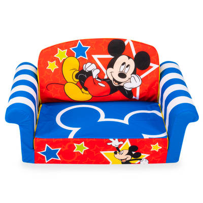 Marshmallow Furniture, Children's 2-in-1 Flip Open Foam Compressed Sofa, Mickey Mouse