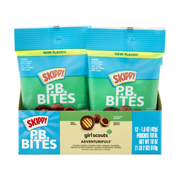 SKIPPY(r) P.B. Bites Adventurefuls, 1.5 oz. Pouch . C1N1 - Front No Plunge In Package (Hi Res)