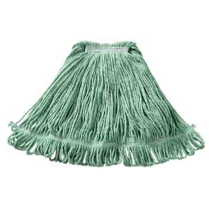 Rubbermaid Commercial, Super Stitch, Blend Looped-End Wet Mop Head with 1" Headband, 24 oz, Green