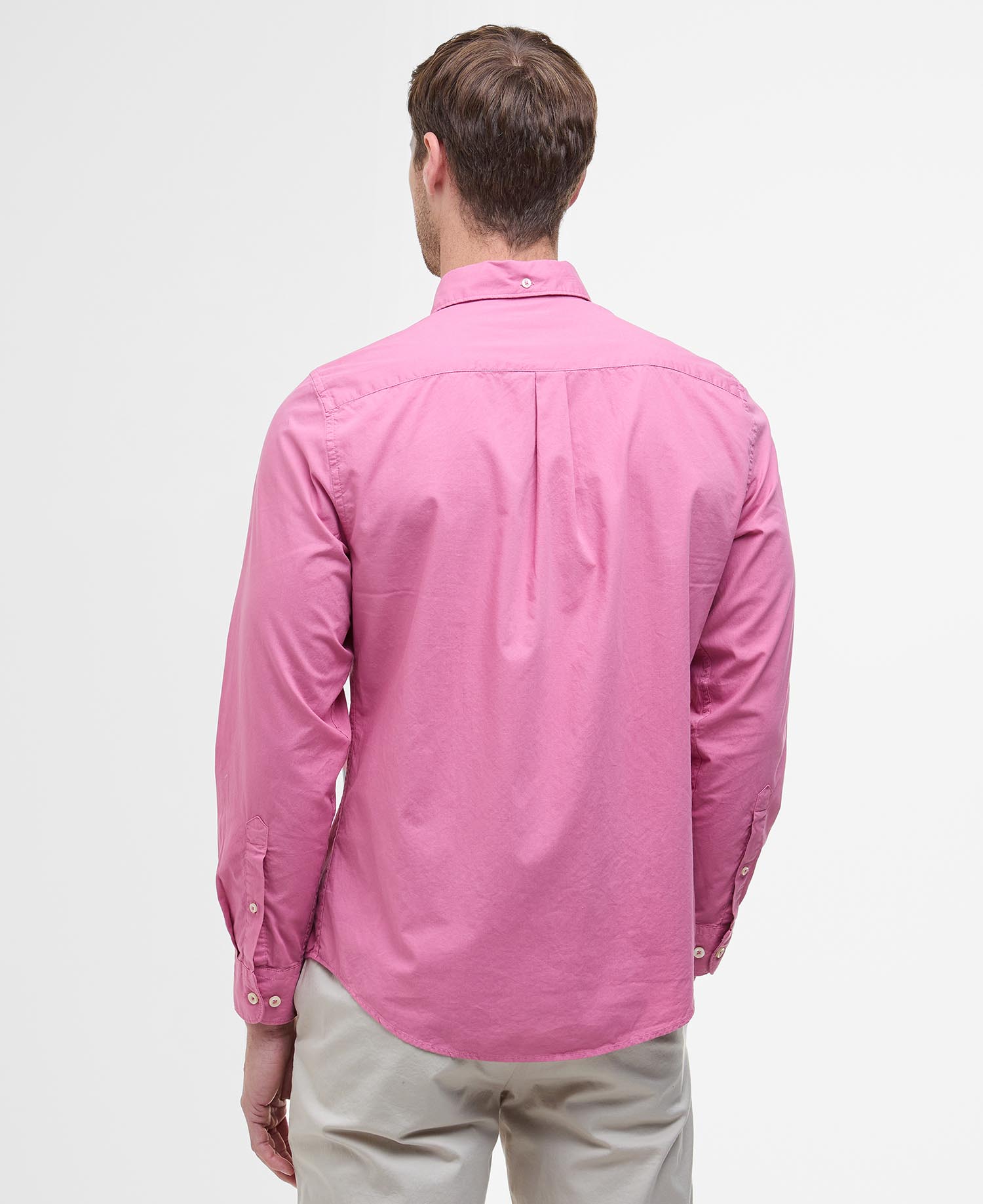 Camicia a maniche lunghe tinta in capo leggermente aderente image number 2