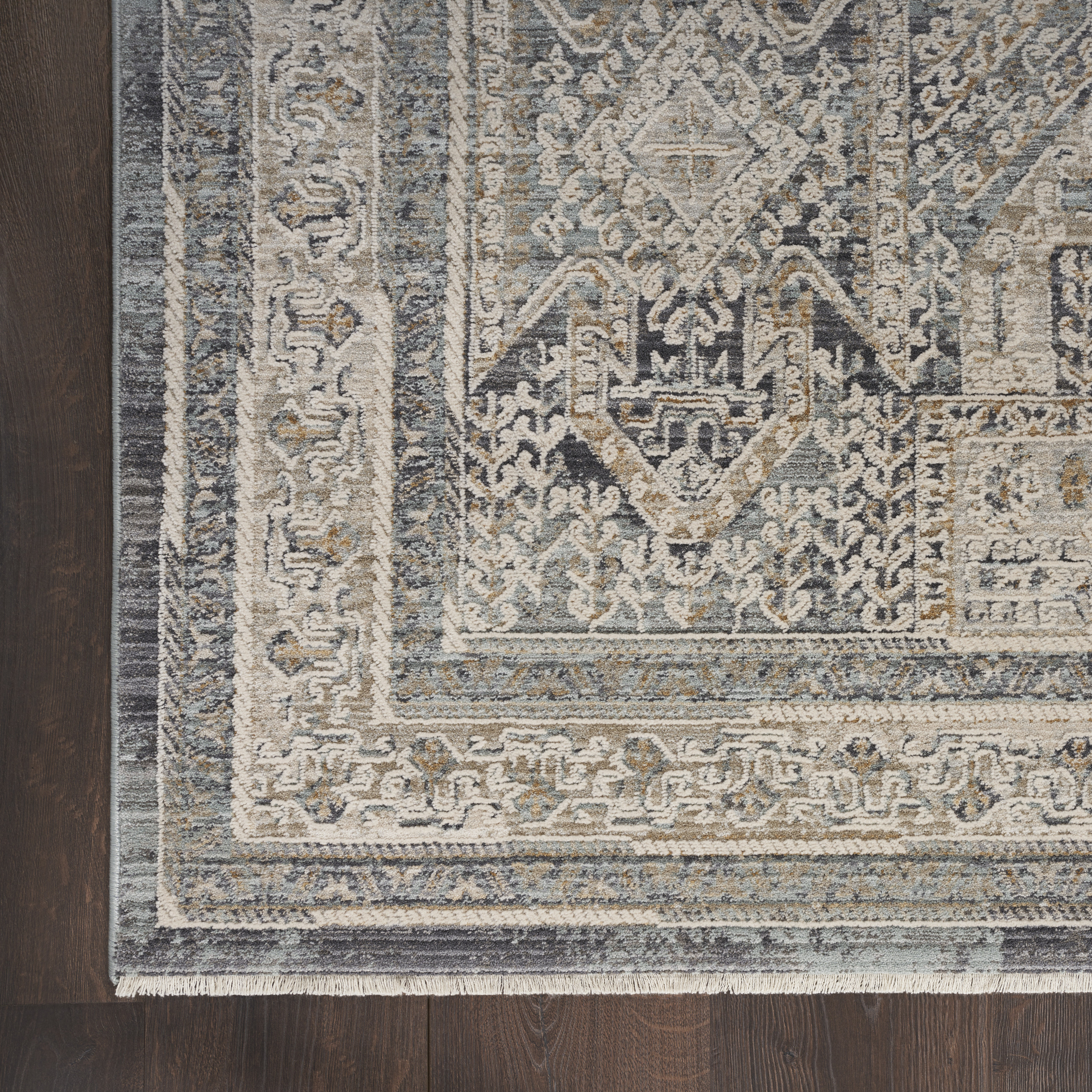 Nourison Lynx 5'3" x 7'10" Ivory Charcoal Vintage Indoor Rug
