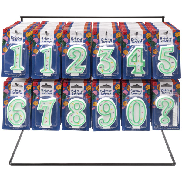 Green Sprinkle Numeral Assortment Candle Assortment (Rack Not Included)