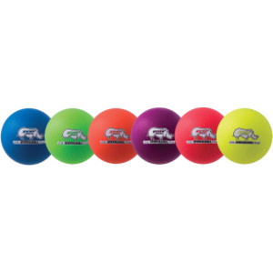 Rhino Skin&reg; 6-Inch Low Bounce Dodgeball Set, Assorted Neon Colors, Set of 6