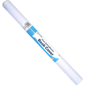 Clear Self-Adhesive Book Cover Roll, 17.5 in x 3 yd