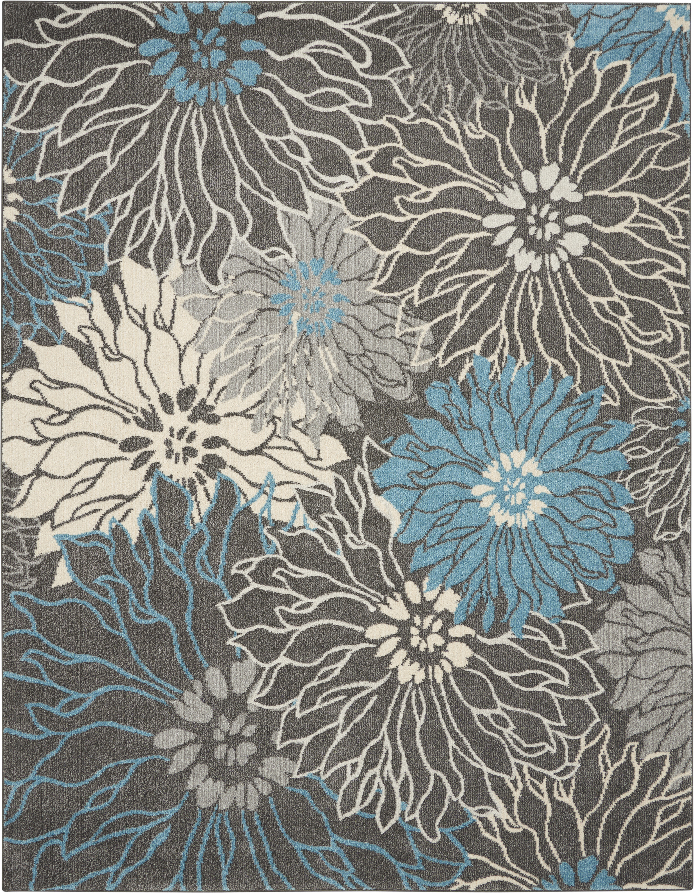 Nourison Passion 6'7" x 9'6" Charcoal Blue Contemporary Indoor Rug